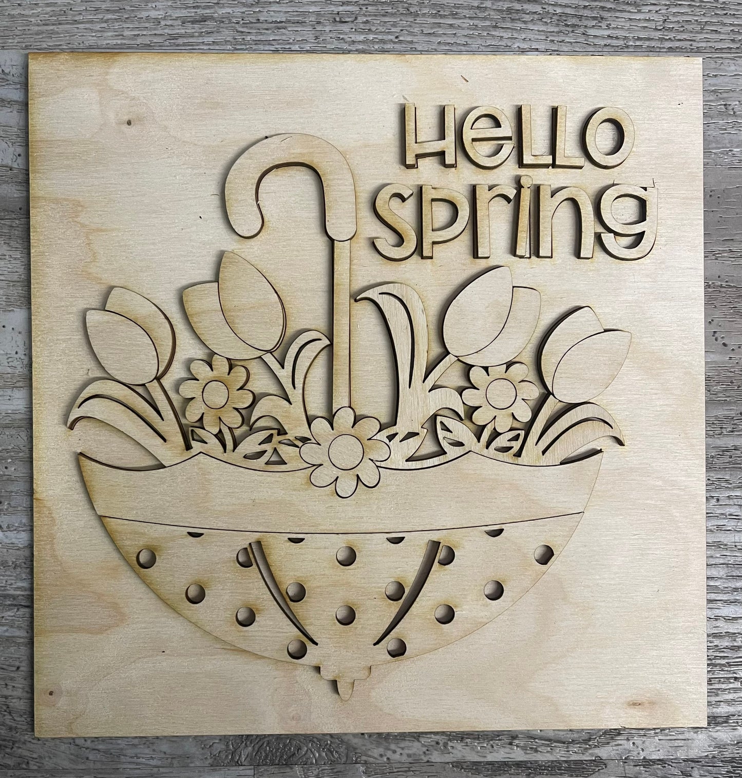 Unpainted Changeable Frame with the removable piece - Everyday - Welcome Spring theme already for you to paint