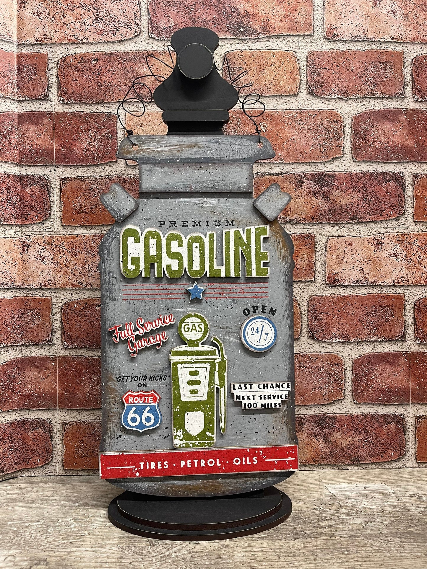Premium Gasoline Milk Can Kit - unpainted wooden cutouts, ready for you to paint