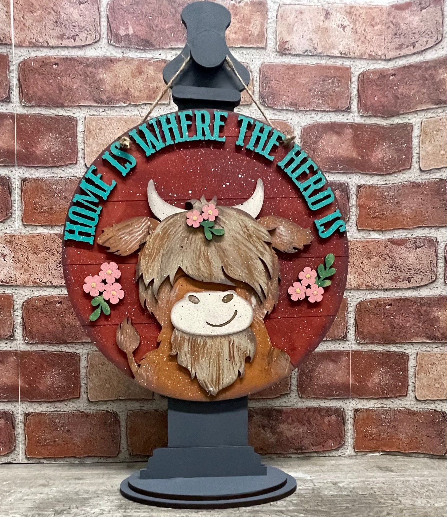 Highland Cow Sign cutouts, 11 or 16 inches unfinished cutouts with Round Door sign piece