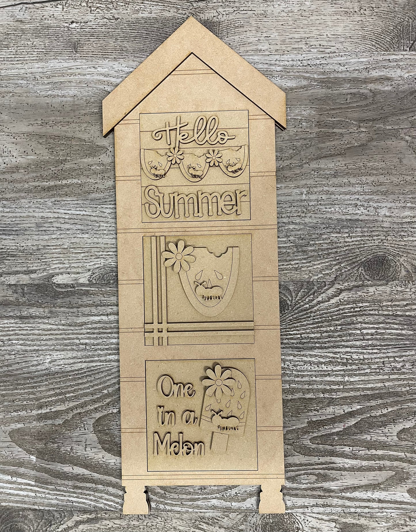 Watermelon Leaning Ladder and Blocks Kit, Watermelon DIY Unpainted Wooden Kit, DIY Leaning Ladder Kit