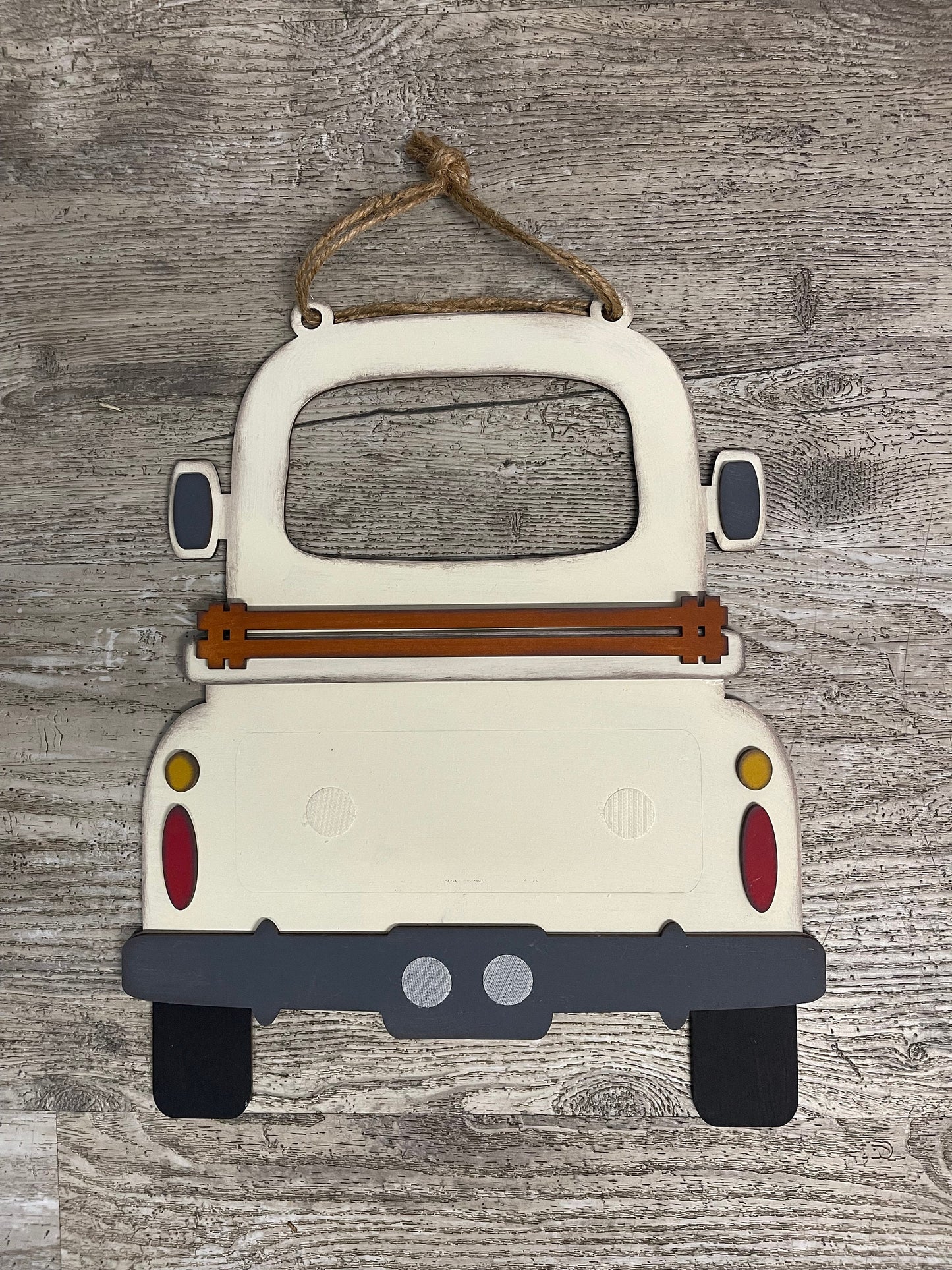 Hanging Truck Only to be used with the removable pieces unpainted wood cutouts, ready for you to paint, includes truck only