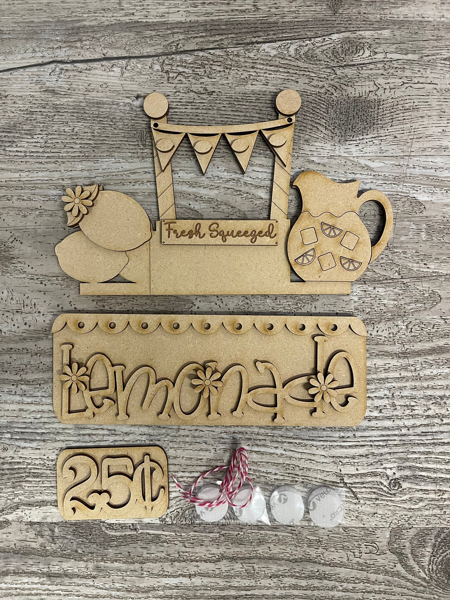Unpainted Lemonade changeable insert cutouts only,Lemon inserts ready for you to paint, truck not included