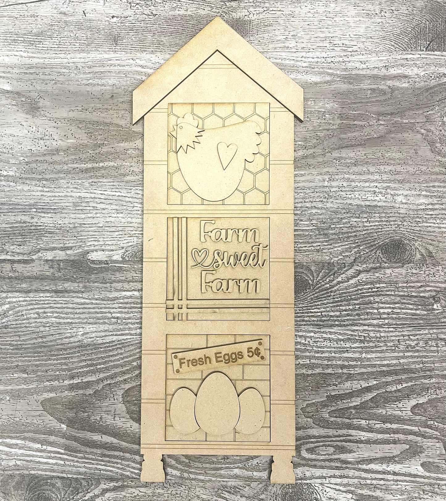 Chicken Blocks only Kit, Chicken DIY Unpainted Wooden Kit, DIY Blocks for Leaning Ladder Kit