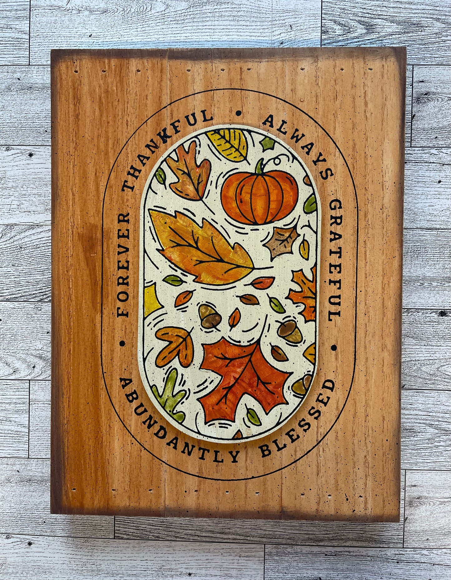 Abundantly Blessed oval wood piece only DIY Kit - unpainted wood cutouts