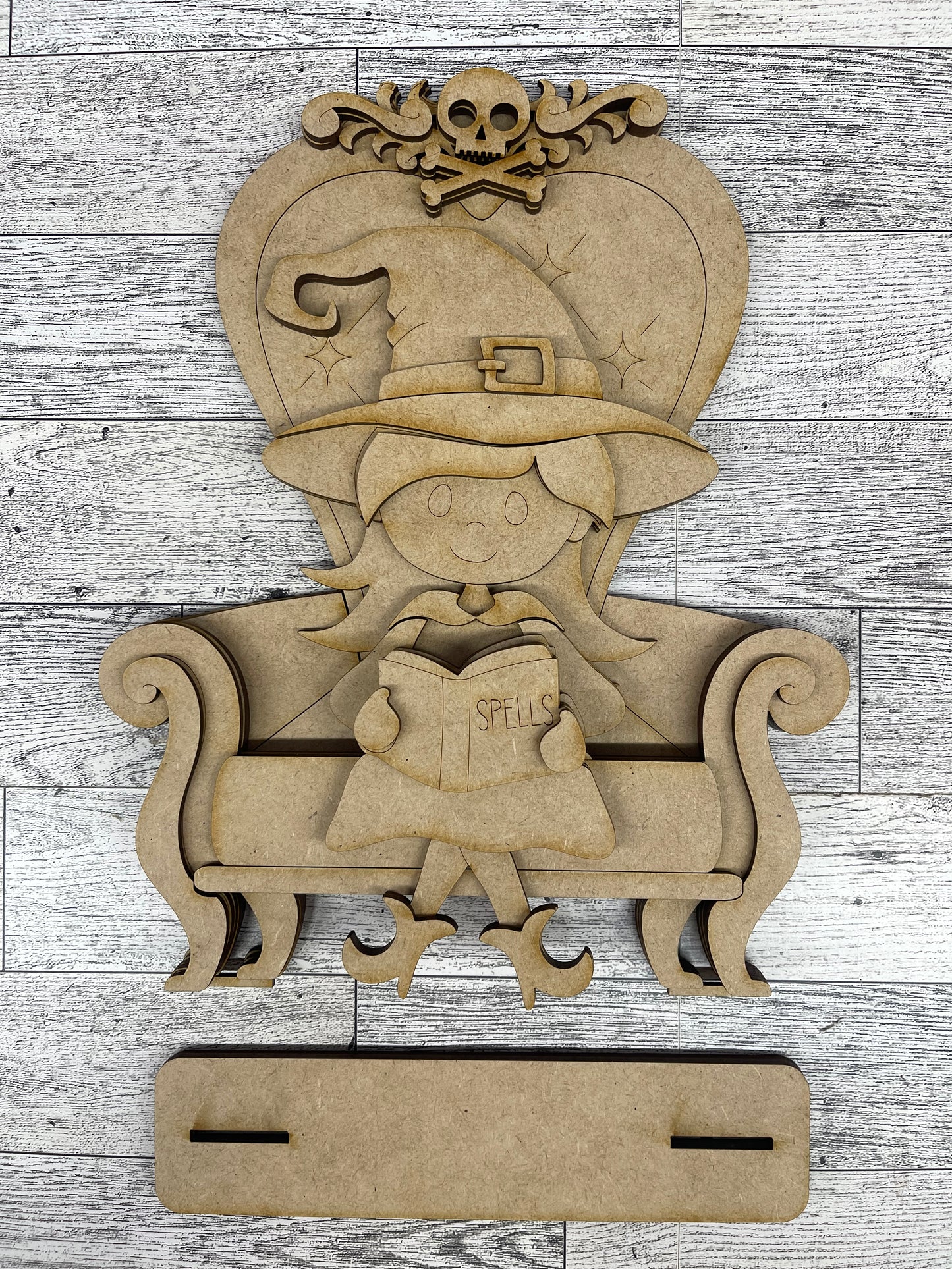 $5.00 or $20 Friday - Halloween Witch Sitter with or without chair  - unpainted cutouts ready for you to finish