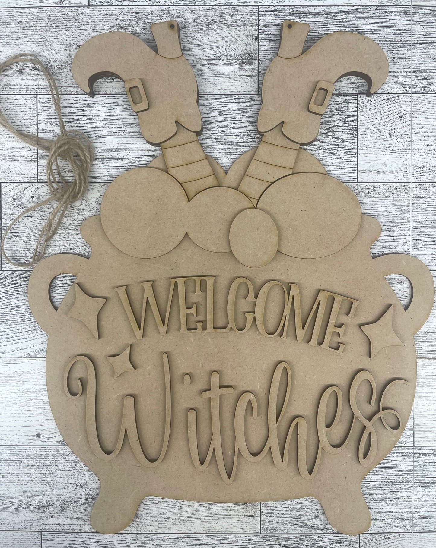Halloween Cauldron Door Sign - unpainted cutouts ready for you to paint