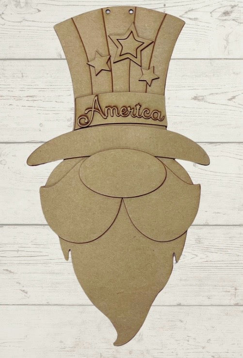 Uncle Sam Door Hanger Cutouts, unpainted wooden cutouts - ready for you to paint
