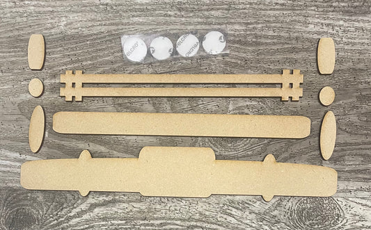 Kit to make Truck Reversible only, unpainted wood cutouts, ready for you to paint