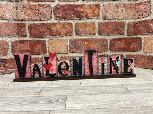 Valentine Word Large 15” wood cutouts, unpainted ready for you to paint