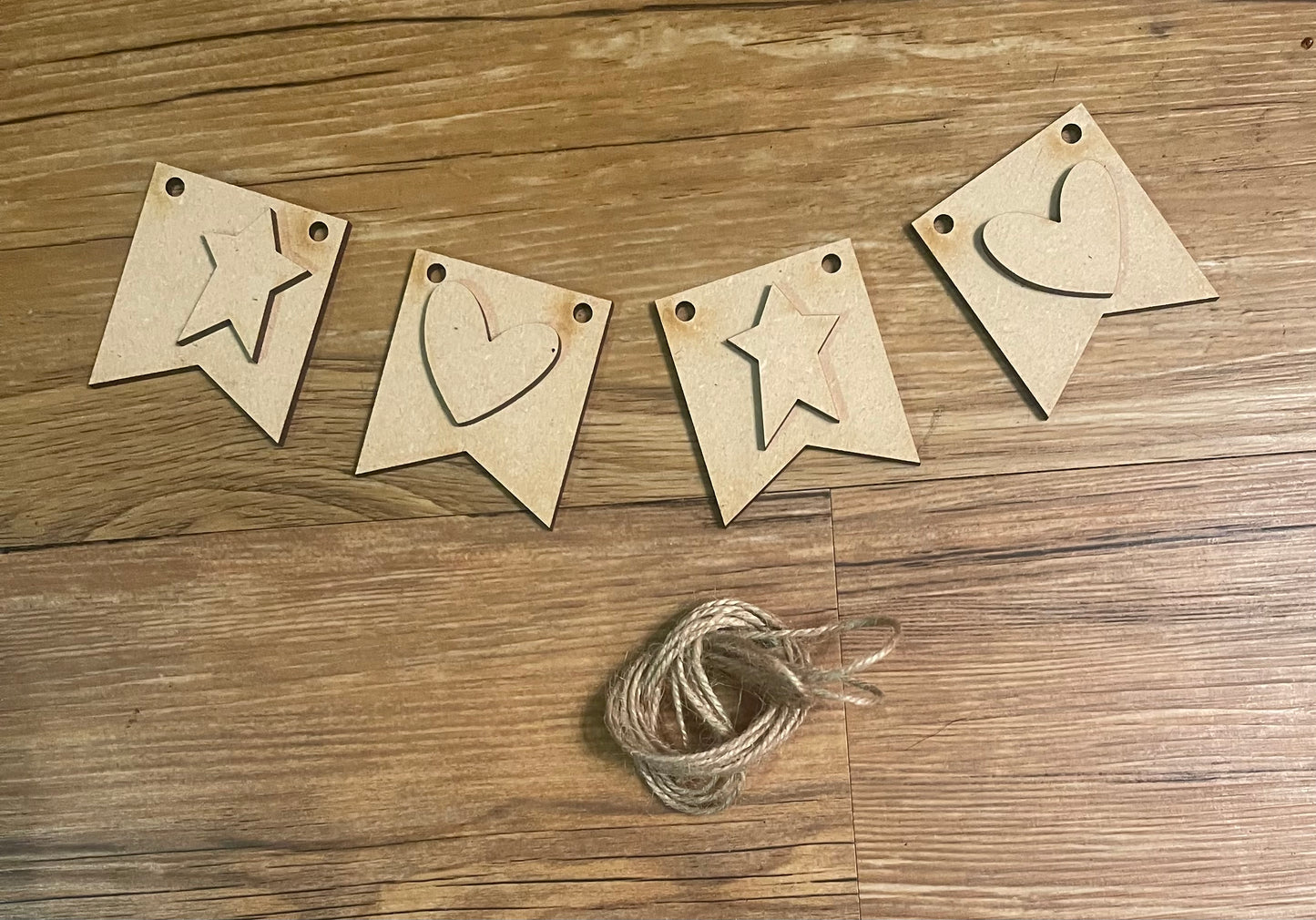 Small Banner only Primitive Home Collection  cutouts - unpainted wooden cutouts, ready for you to paint