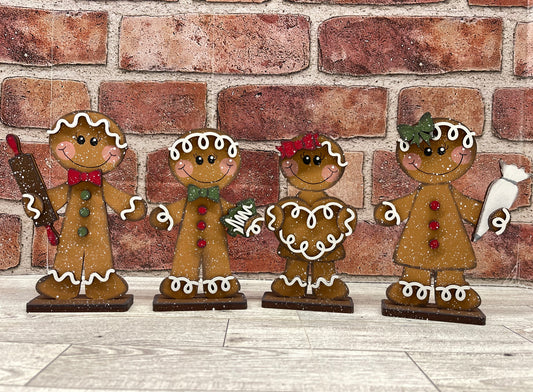 $10.00 Thursday -  Gingerbread Standers set of 4 - unpainted cutouts ready for you to finish