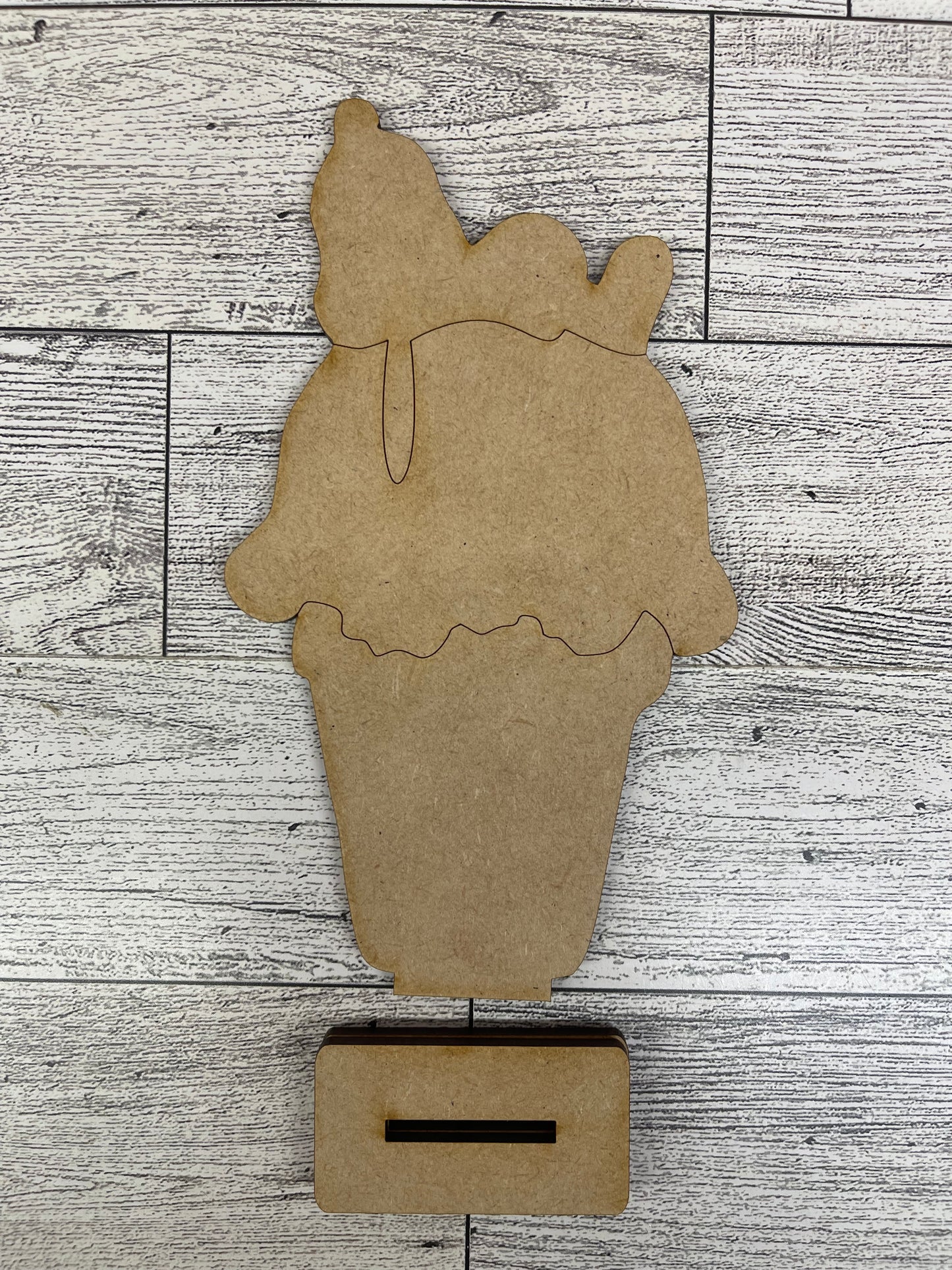 Snoopy Ice Cream Cone  - Peanuts Gang Cutout unpainted wood ready for you to paint