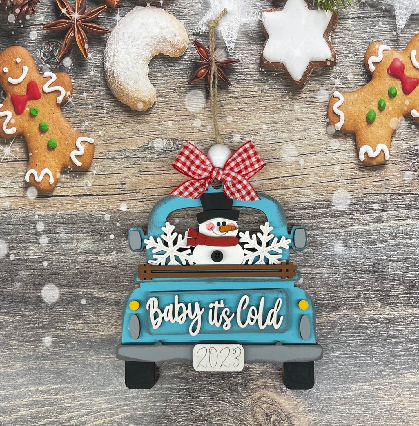 Christmas Truck wood ornament cutouts, unpainted ready for you to finish