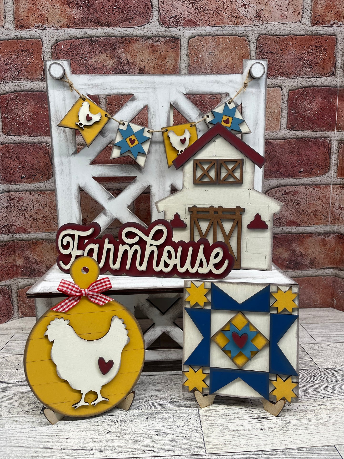 Farmhouse Decor tiered tray set cutouts - unpainted wooden cutouts, ready for you to paint (Copy)