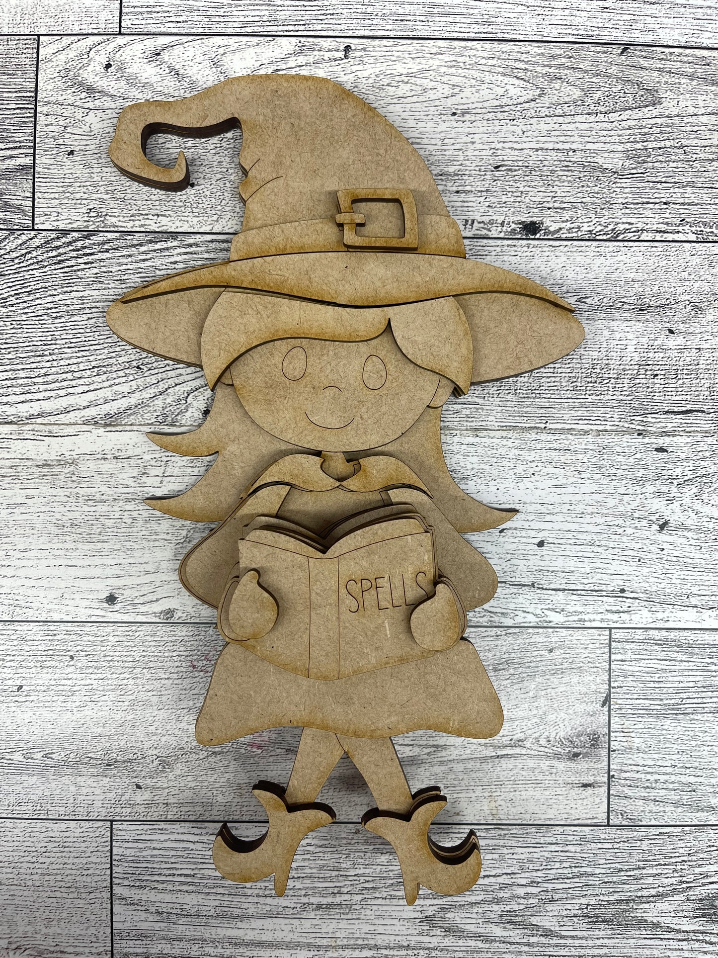 $5.00 or $20 Friday - Halloween Witch Sitter with or without chair  - unpainted cutouts ready for you to finish