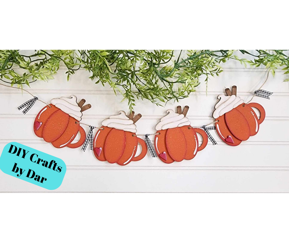 Pumpkin Spice Garland DIY Kit - unpainted wood cutouts