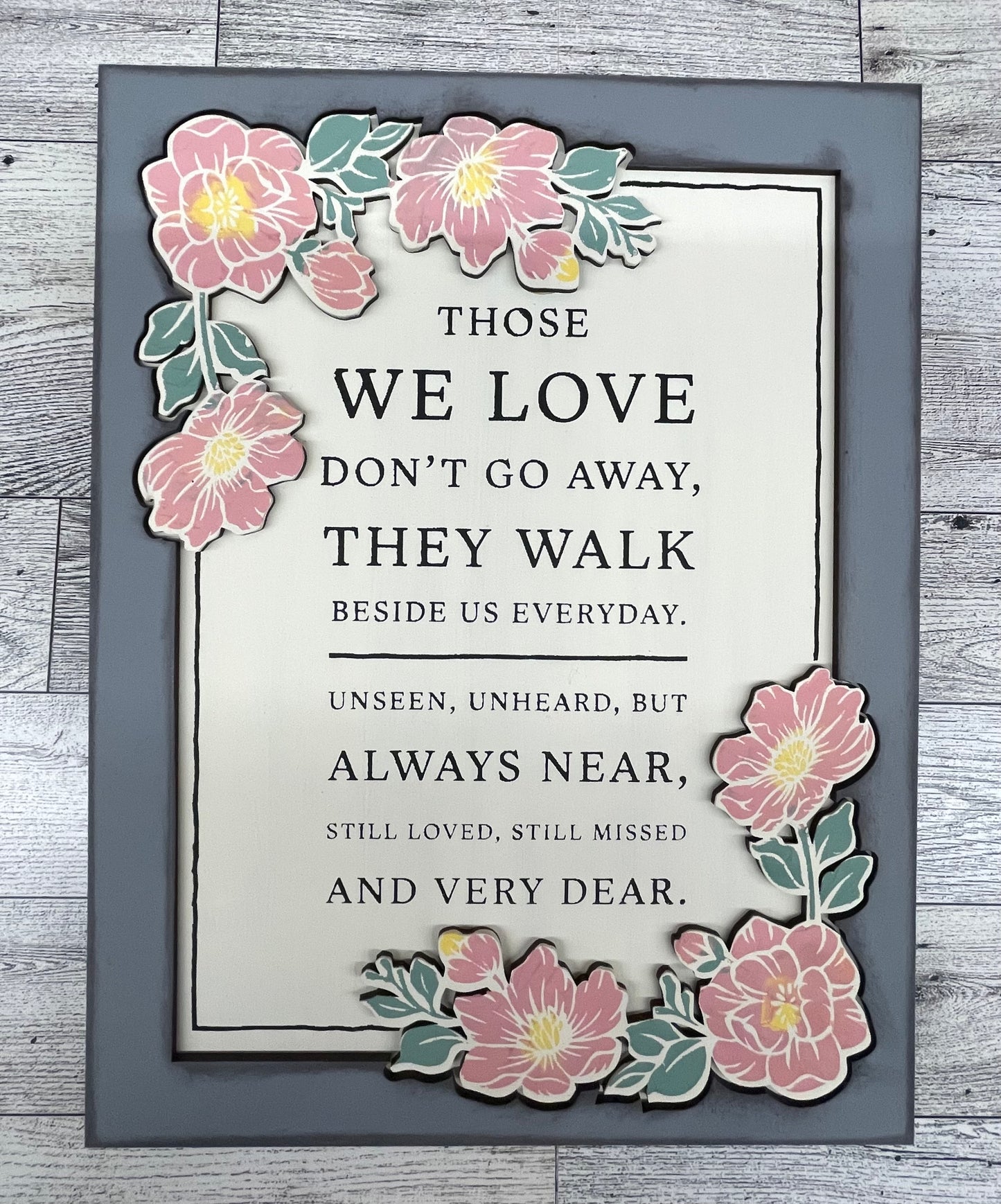 Those We Love sign - unpainted wooden cutouts, ready for you to paint