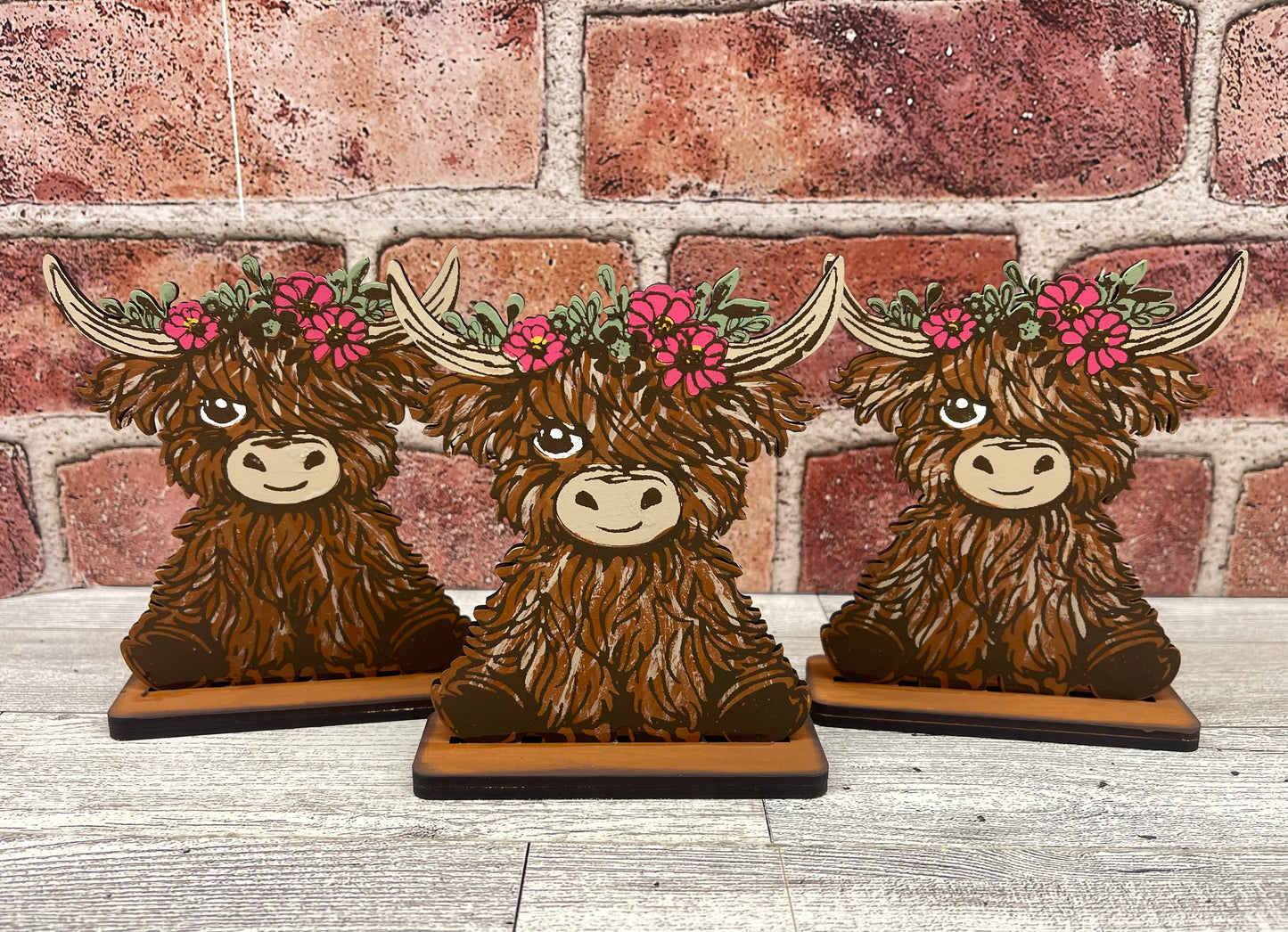Barn Hair Don't Care Highland Cow - unpainted wooden cutouts, ready for you to paint
