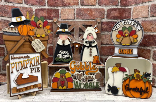 October Craft Kit - Thanksgiving  Themed - basket and water globe not included