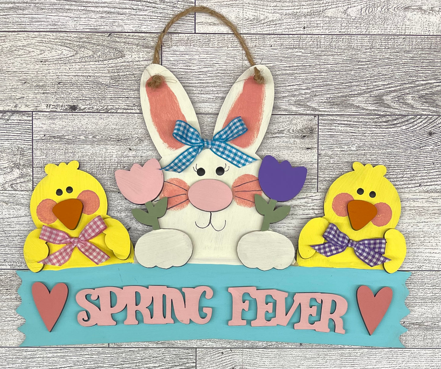 Spring Fever - Easter Door Sign - Wood Cutouts unpainted ready for you to paint