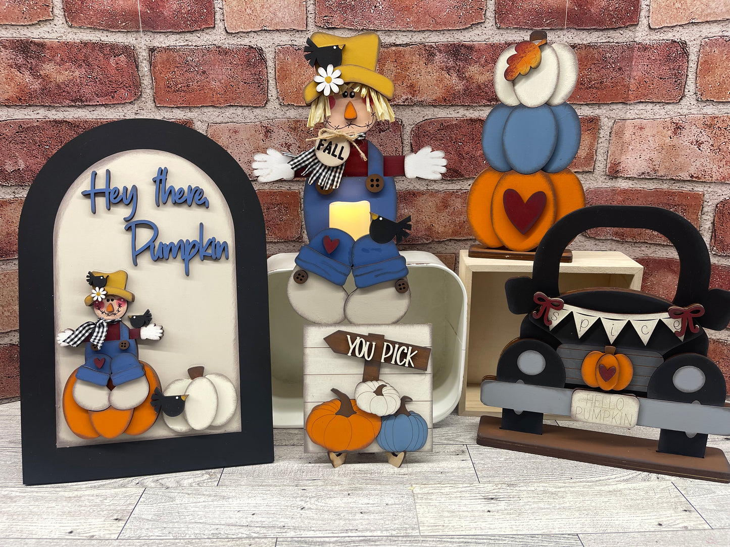 July Monthly Craft Kit - Fall Scarecrow themed - does not include frame or plain arch or HOME arch frame sold separately - unpainted ready for you to finish