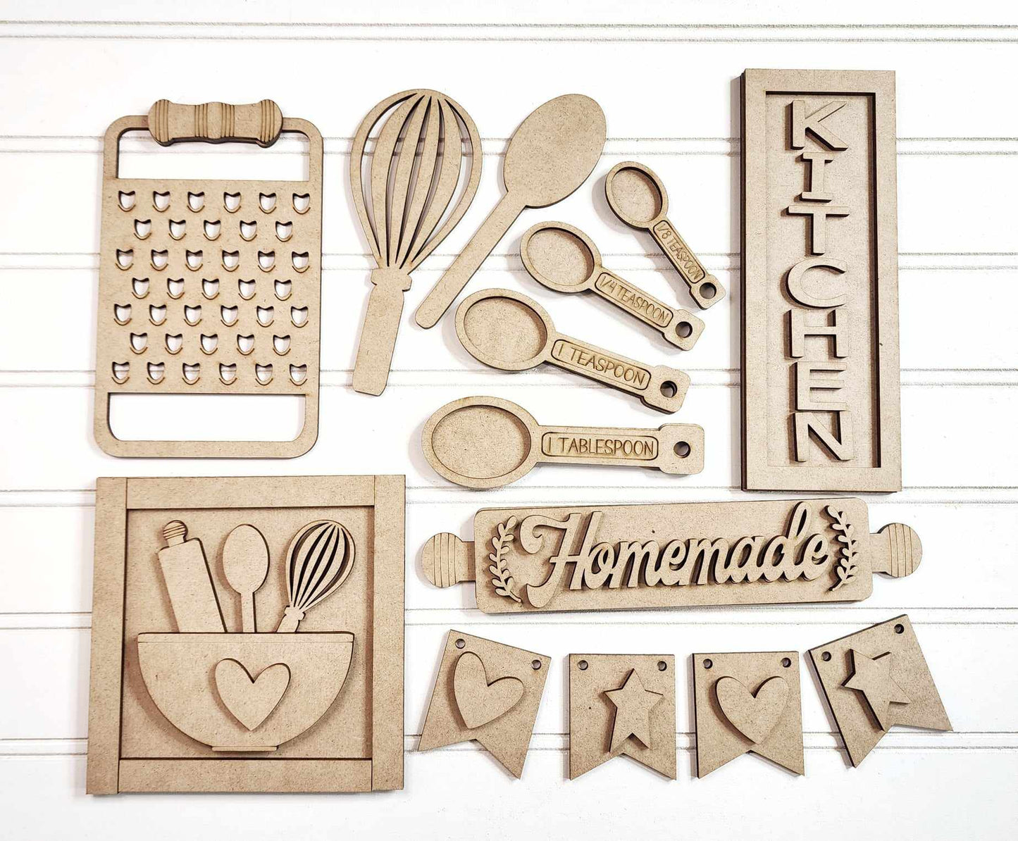 Primitive Home Collection Tiered Tray  cutouts - unpainted wooden cutouts, ready for you to paint