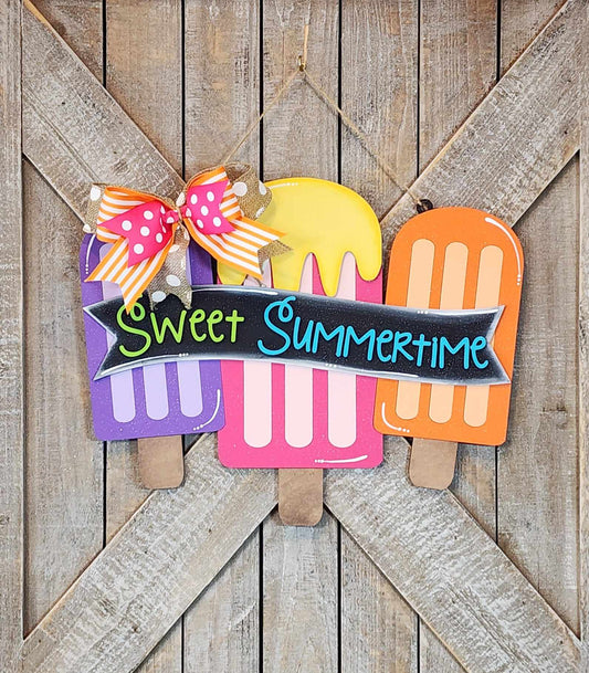 Sweet Summertime Door Sign wood cutouts ready for you to paint