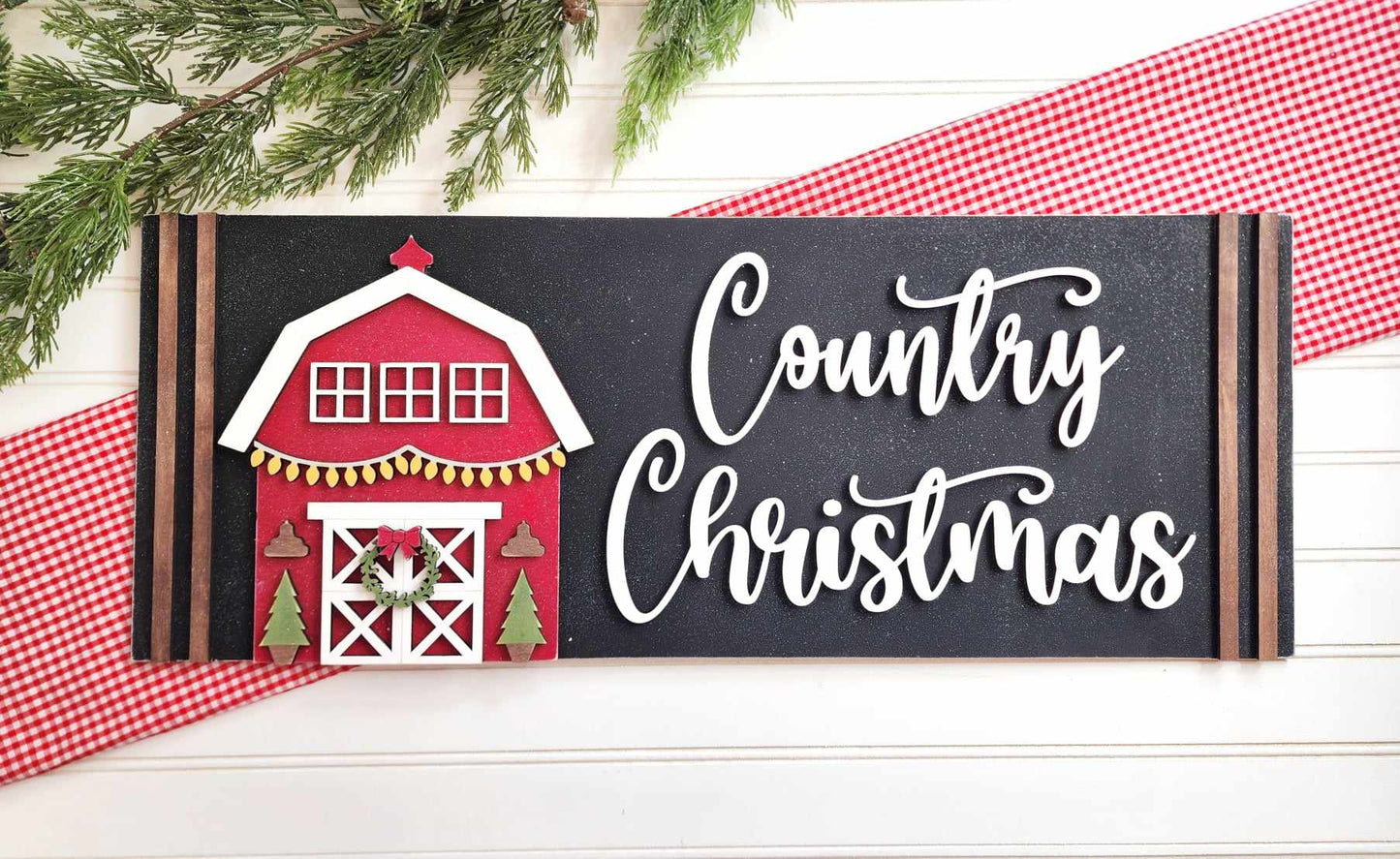 Country Christmas Tree Farm Mantle Sign unpainted cutouts