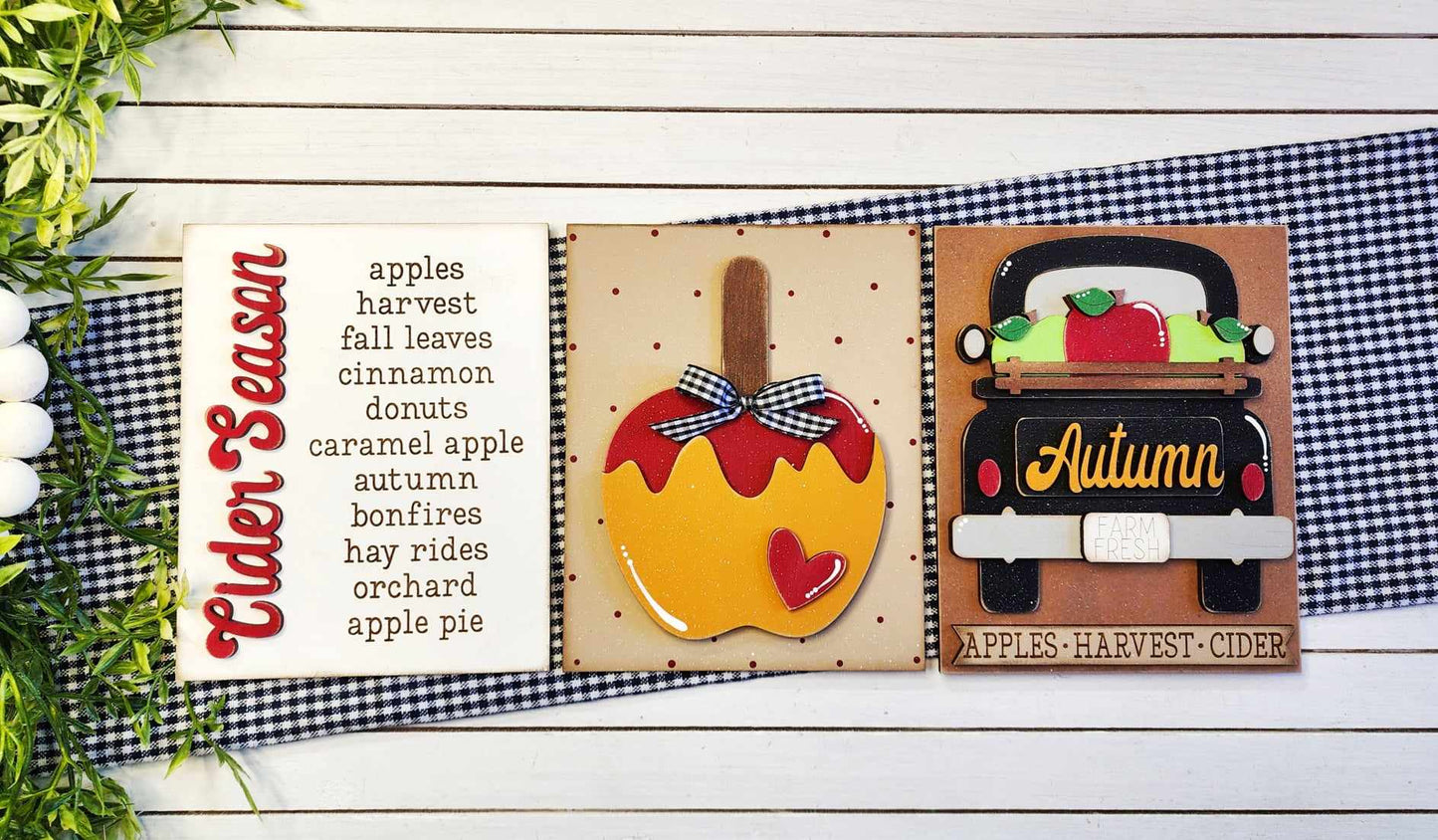 Apple Cider Sign Trio - unpainted cutouts