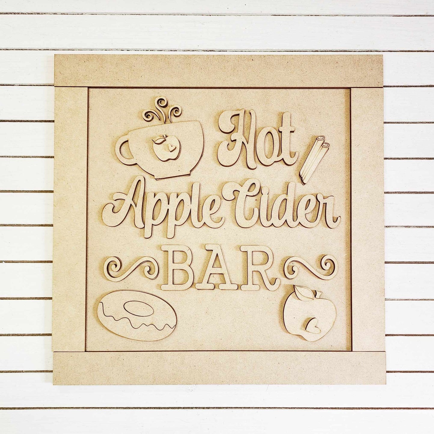 Hot Apple Cider Bar Sign - unpainted cutouts