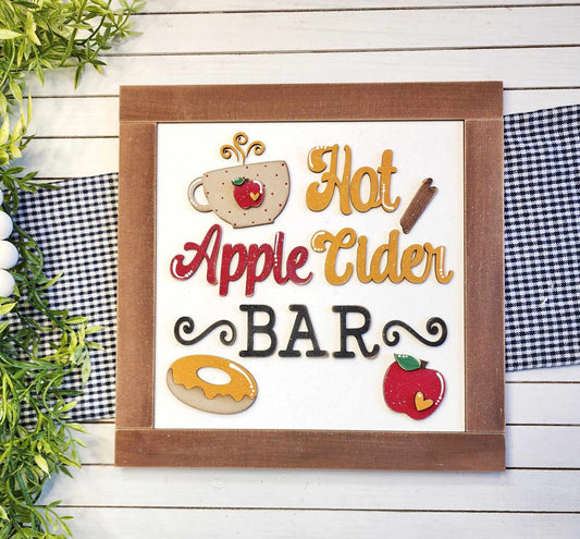 Hot Apple Cider Bar Sign - unpainted cutouts