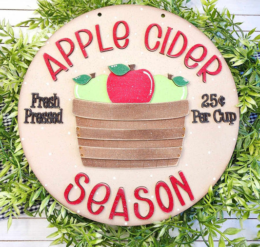 Apple Cider Season Door Sign - unpainted cutouts