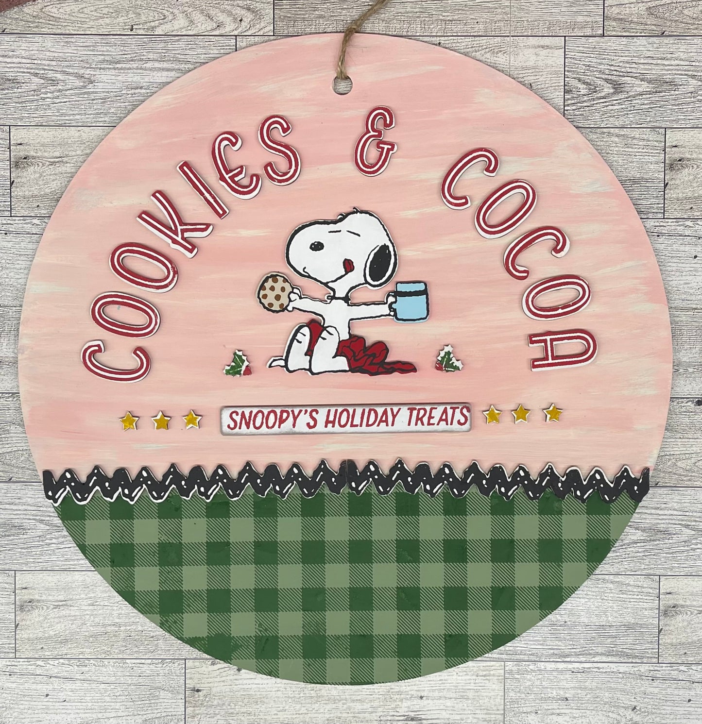 Snoopy Holiday Treats - Cookies & Cocoa- Peanuts Gang Cutout unpainted wood ready for you to paint