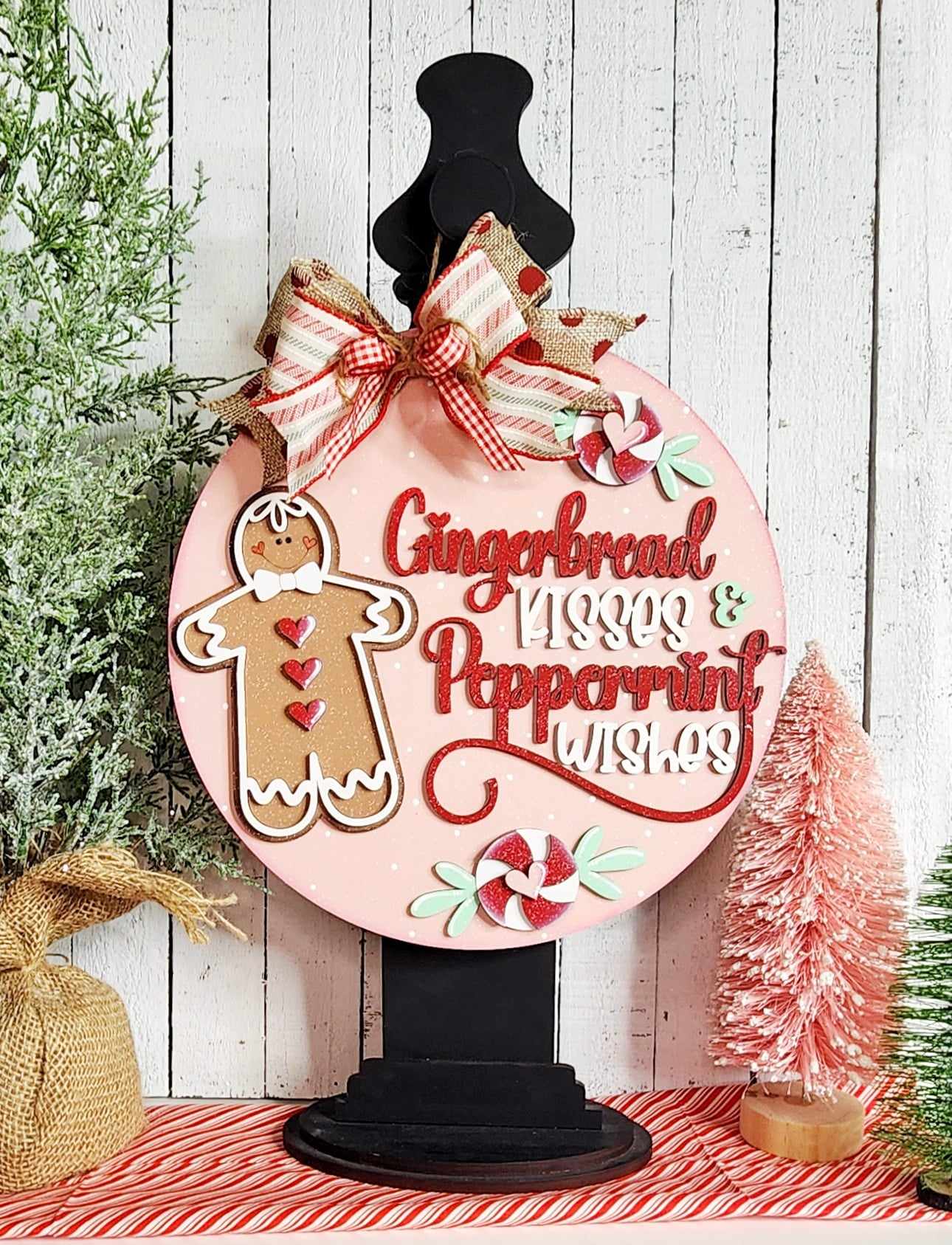 Gingerbread Christmas Door Sign - unpainted cutouts