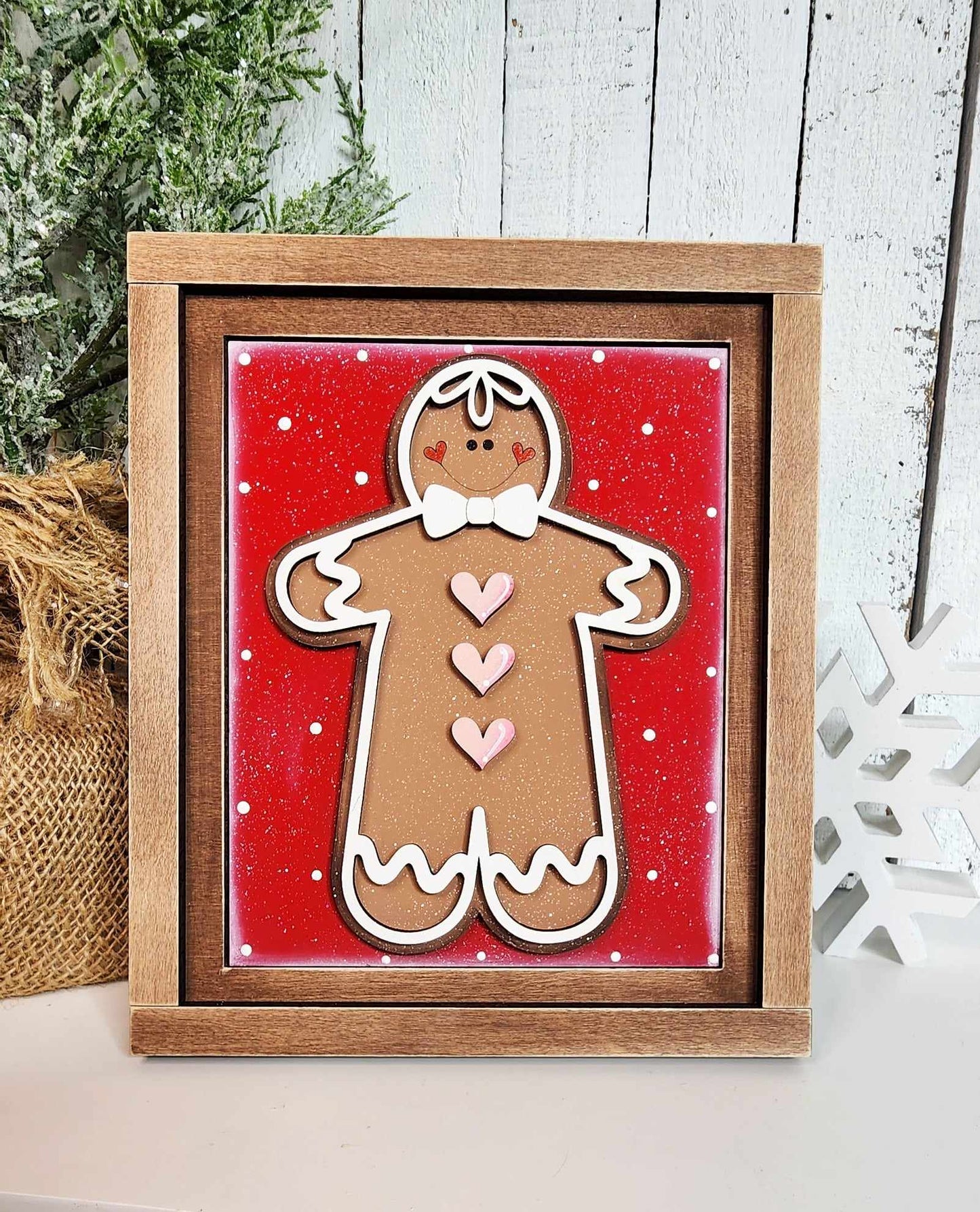 Gingerbread Christmas Sign Trio - unpainted cutouts