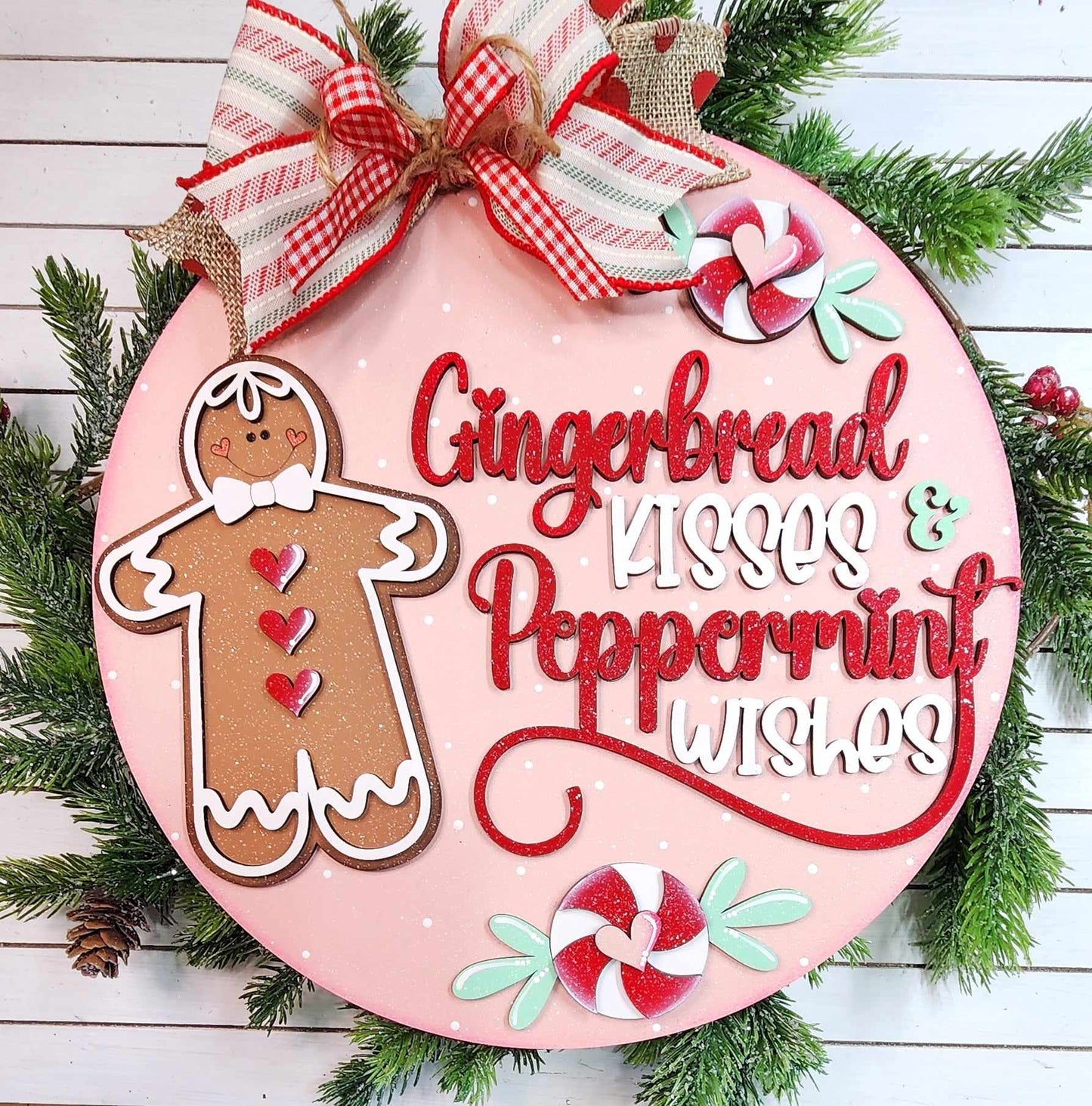 Gingerbread Christmas Door Sign - unpainted cutouts