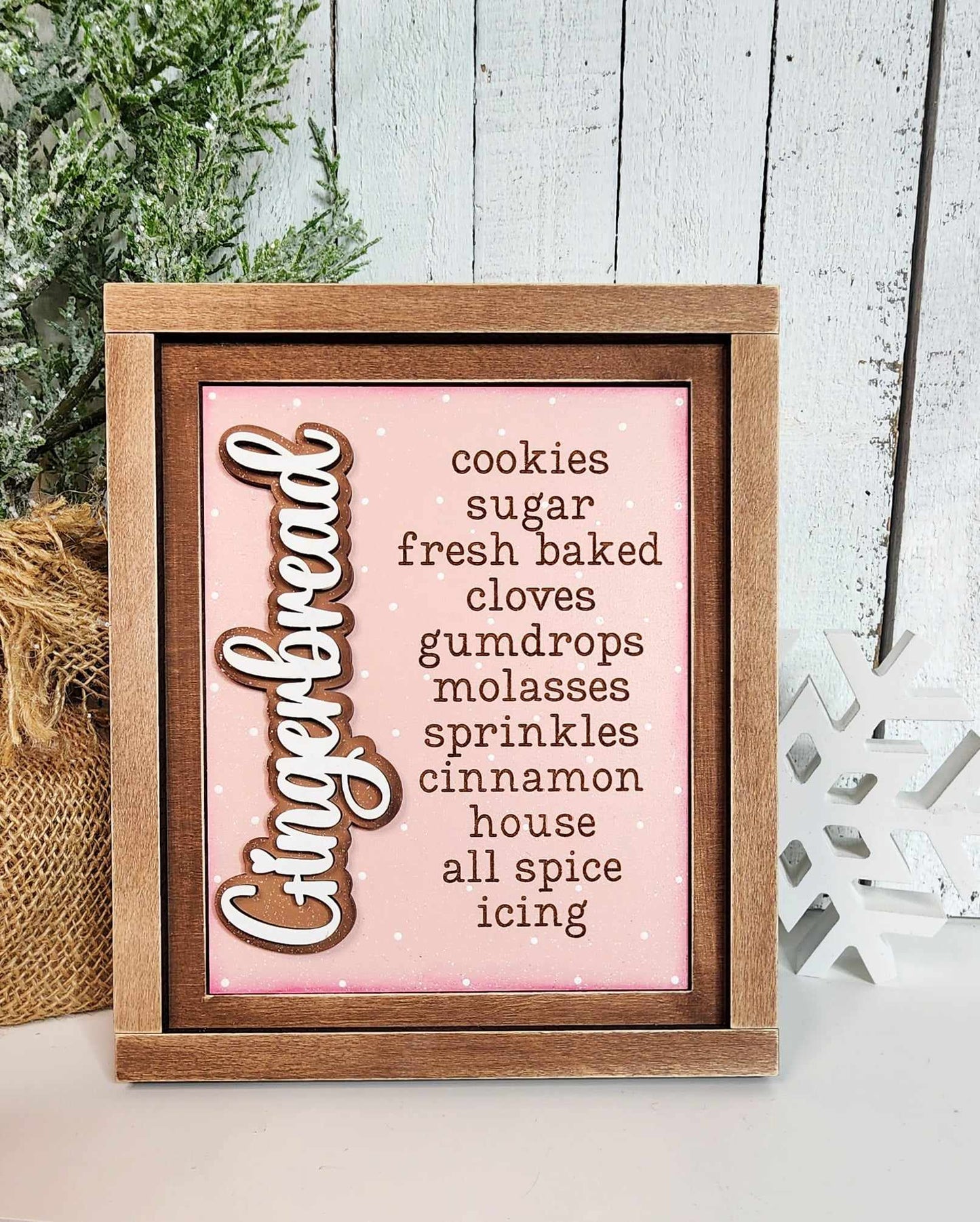 Gingerbread Christmas Sign Trio - unpainted cutouts