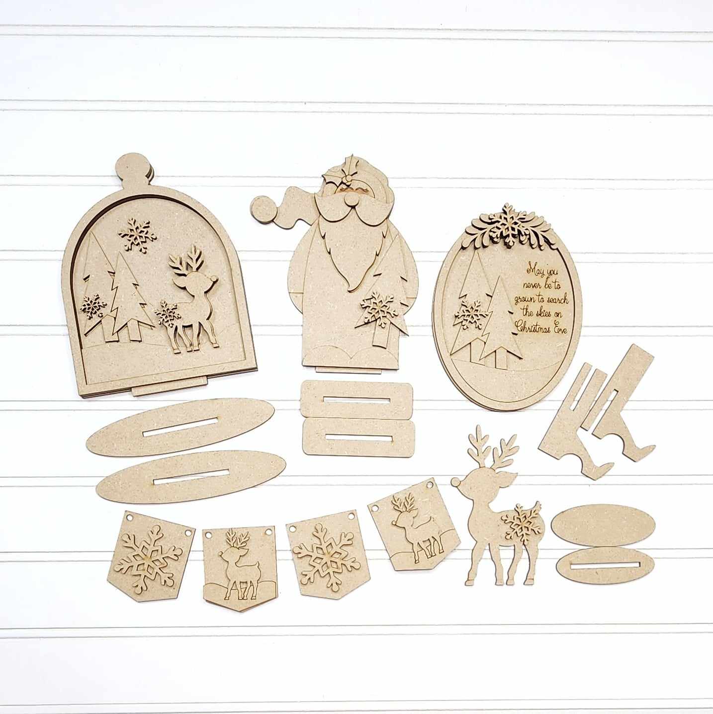 Oh Deer Tiered Tray Set - unpainted cutouts