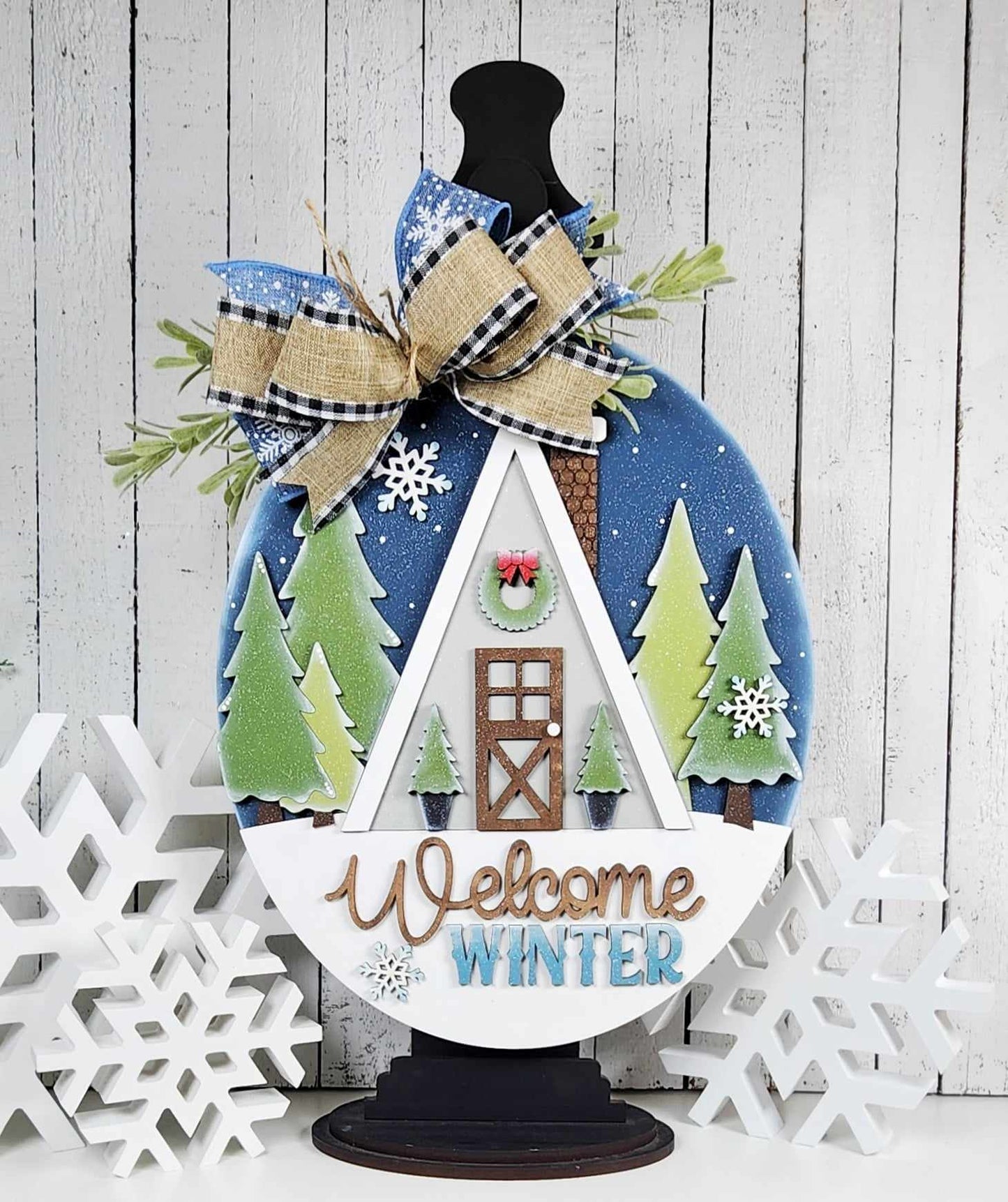 Winter Cabin Collection Door Sign - unpainted cutouts