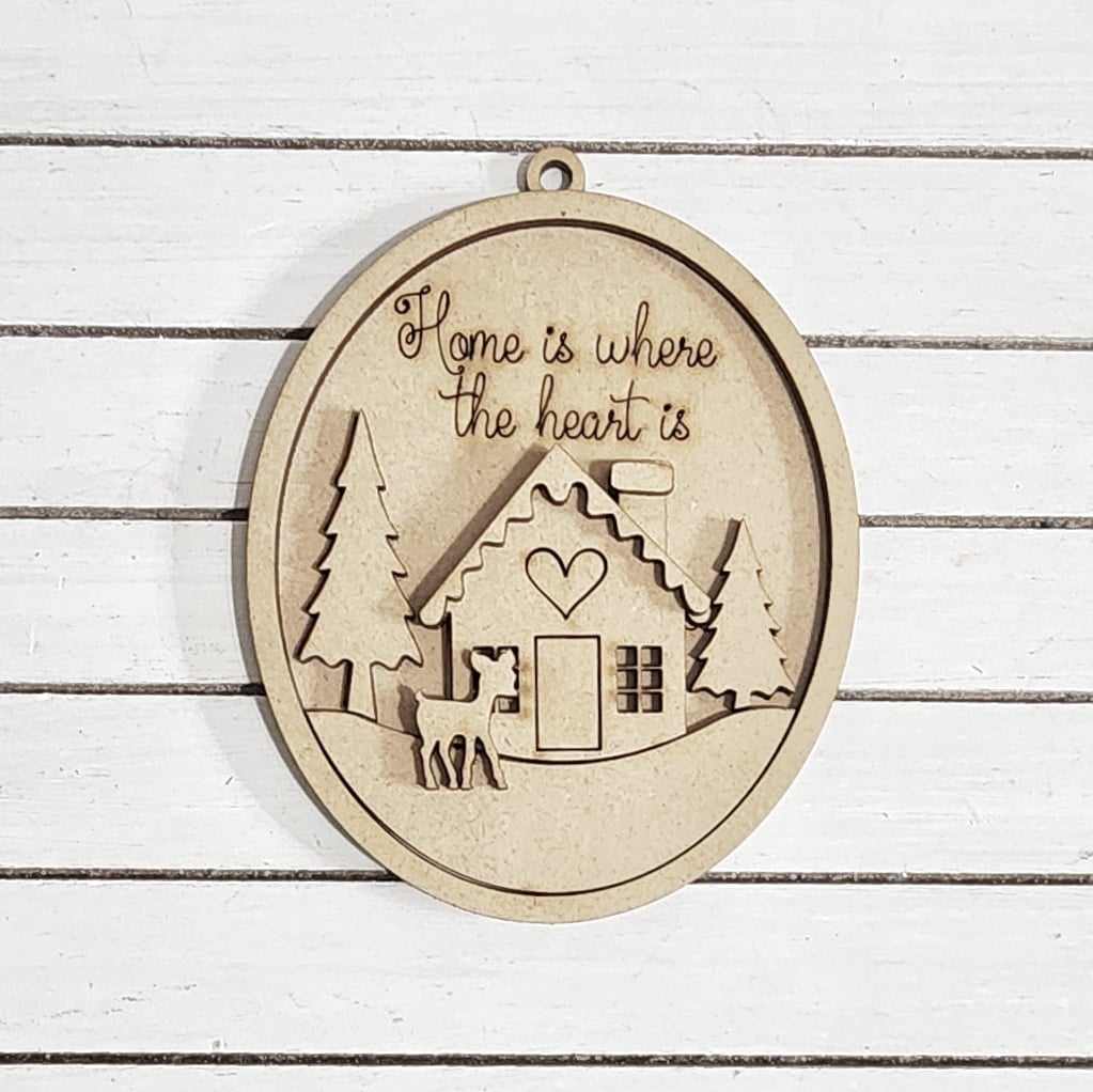 Winter Cabin Collection Christmas Ornament unpainted cutouts