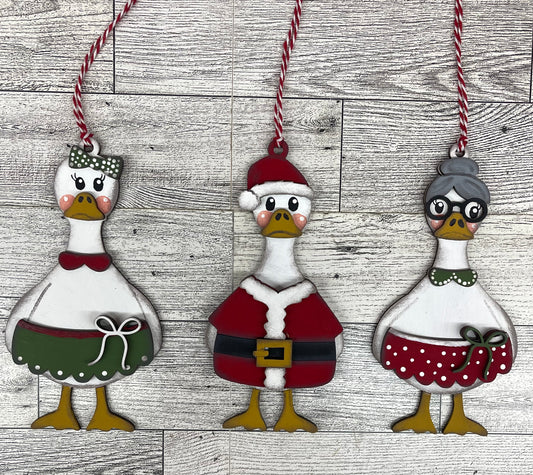 2026 5th Day of Christmas in July - Goose Christmas  Ornaments - unpainted cutouts, ready to paint