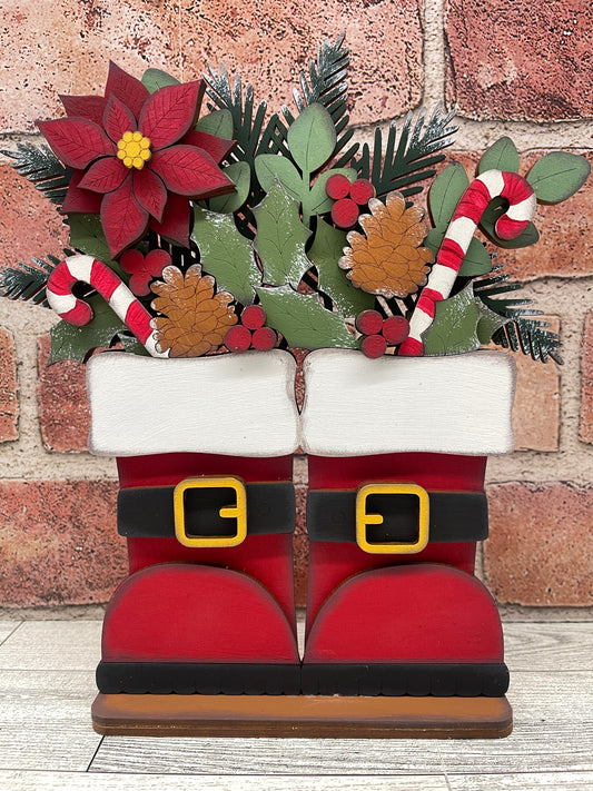 Christmas Boots stander unpainted wood cutouts, ready for you to paint )