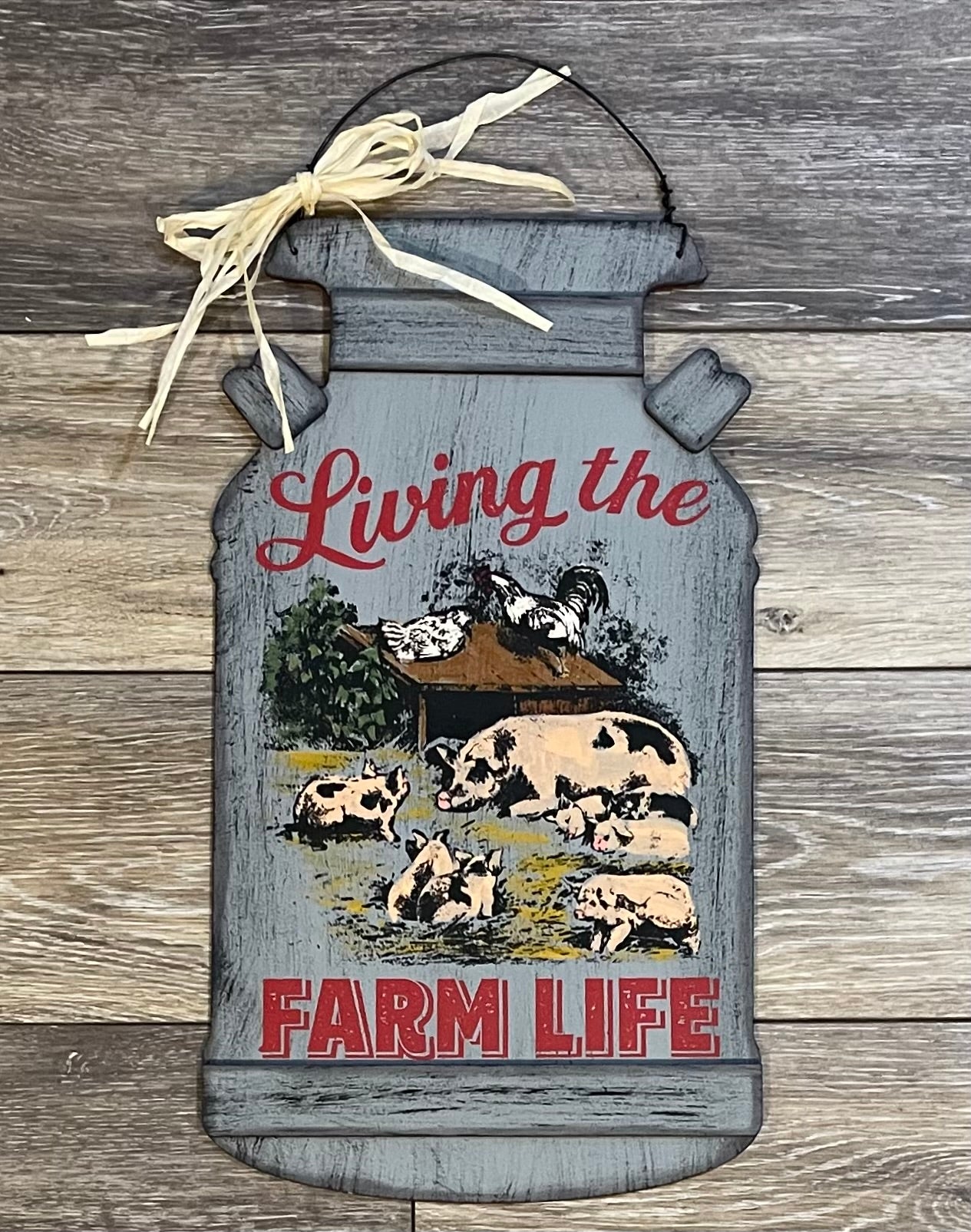 Living the Farm Life Milk Can - unpainted wooden cutouts, ready for you to paint