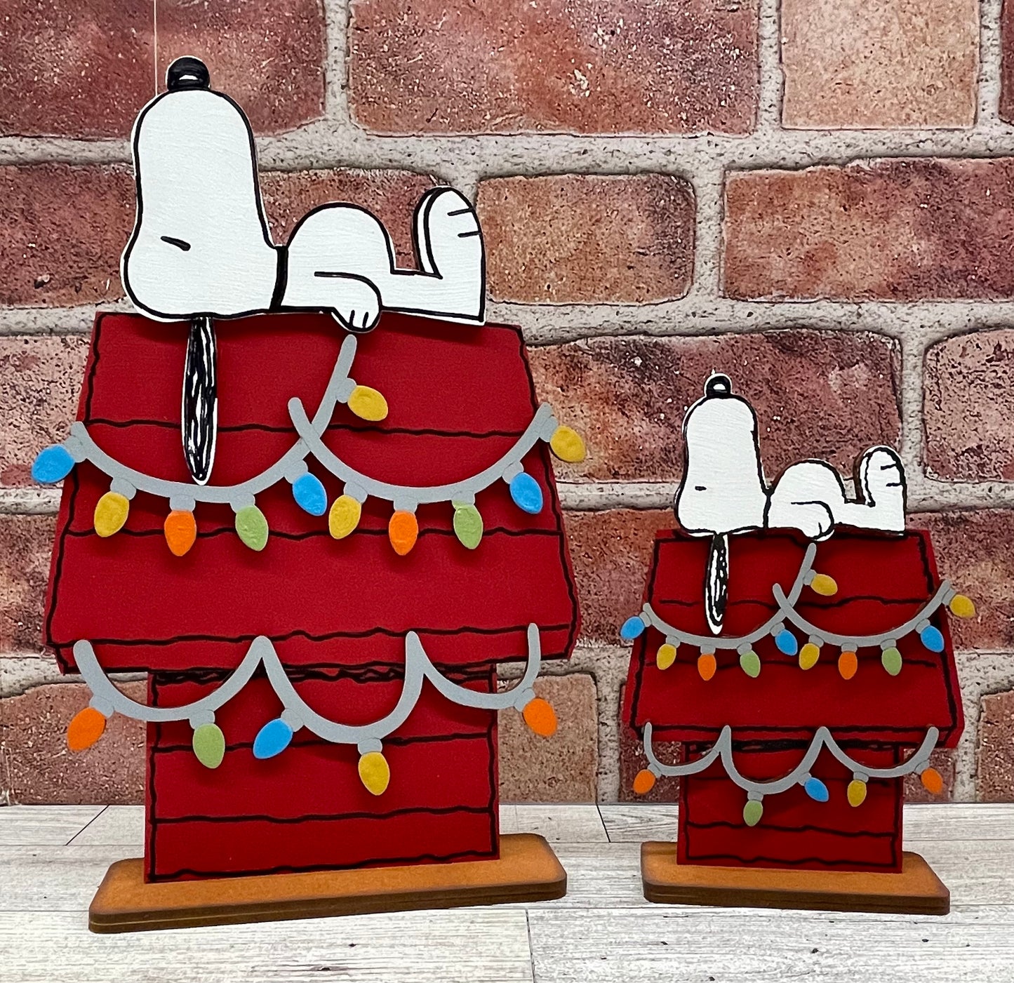 Christmas Snoopy Dog House with lights  - Peanuts Gang Cutout unpainted wood ready for you to paint