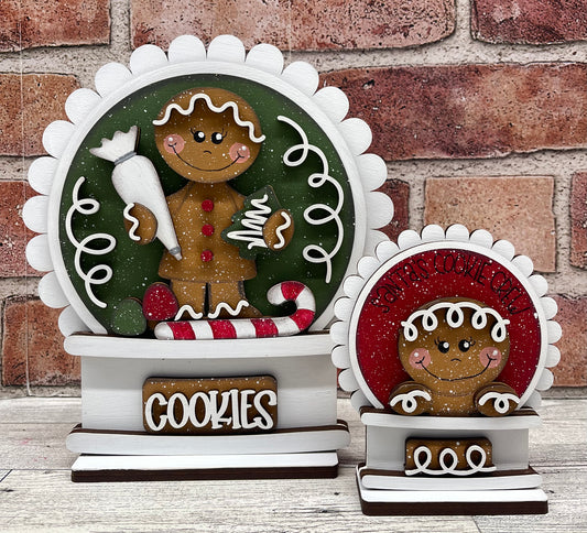Gingerbread 2026 Globe Insert - unpainted wood cutouts, ready for you to paint