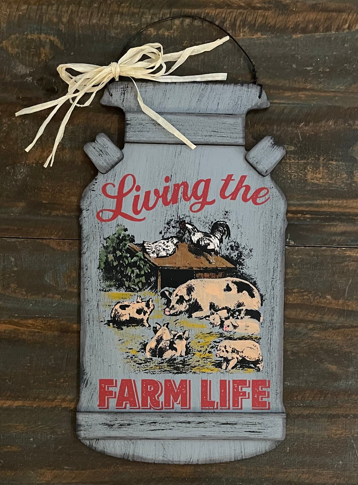 Living the Farm Life Milk Can - unpainted wooden cutouts, ready for you to paint