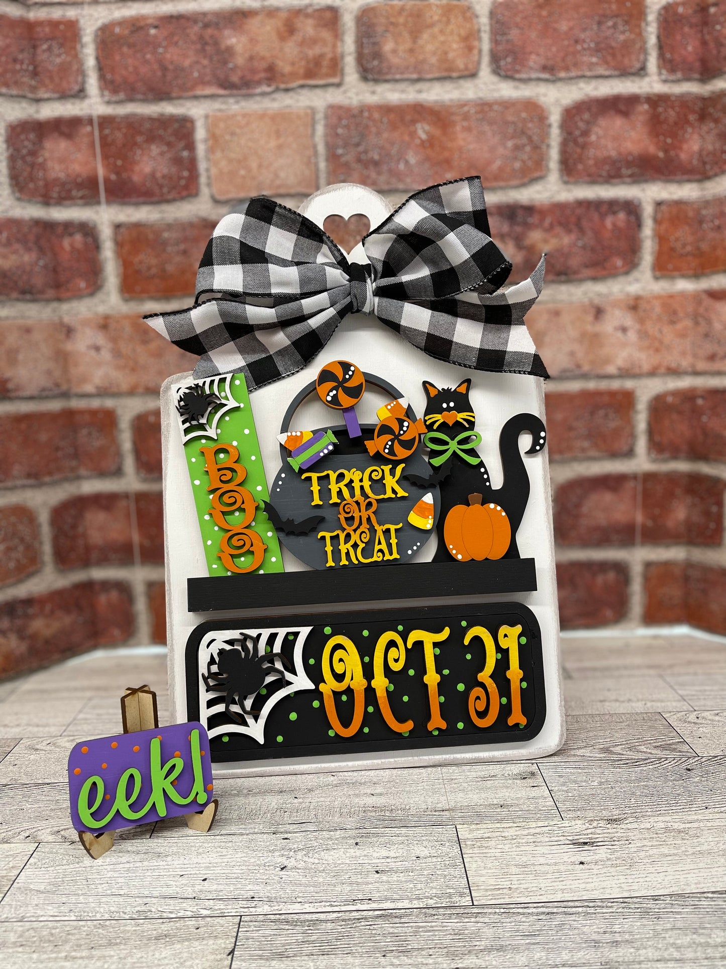 Halloween Truck insert only, unpainted wood cutouts, ready for you to paint,