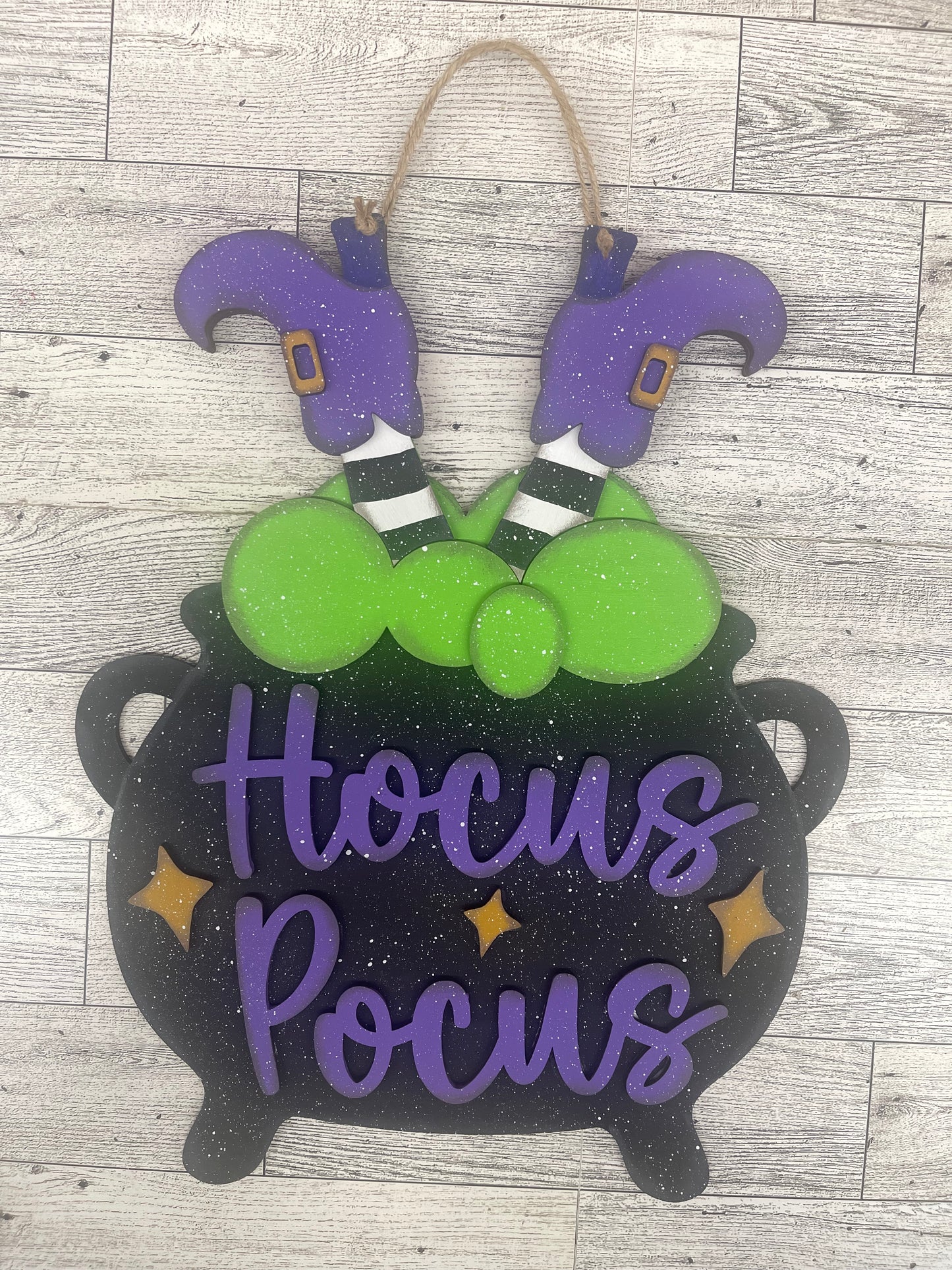 Halloween Cauldron Door Sign - unpainted cutouts ready for you to paint