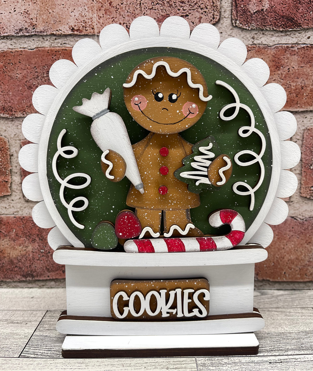 Gingerbread 2026 Globe Insert - unpainted wood cutouts, ready for you to paint