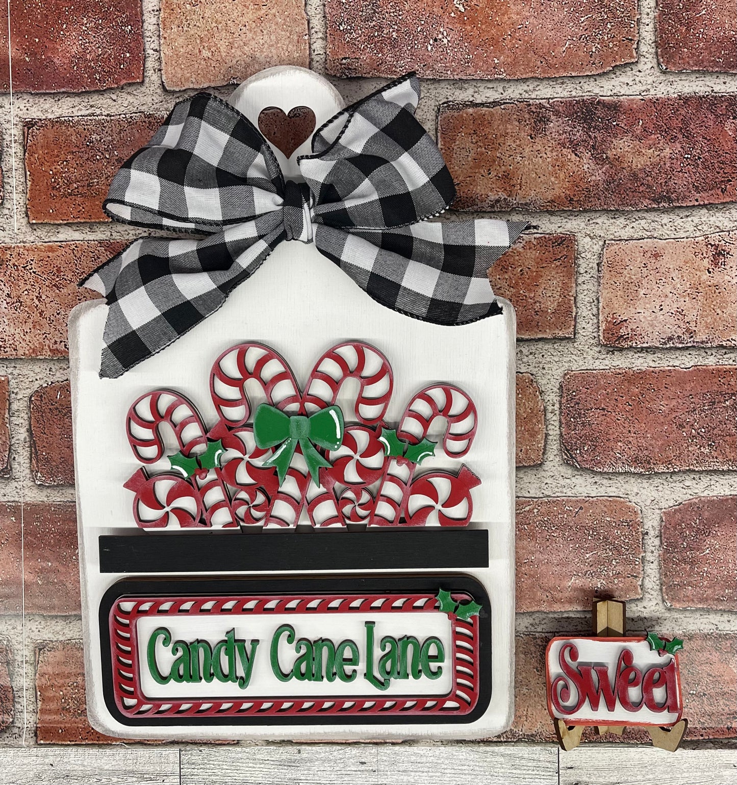 Candy Cane - Christmas Truck insert only, unpainted wood cutouts, ready for you to paint, does not include truck
